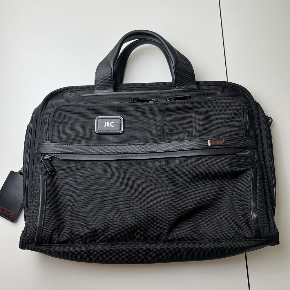 TUMI ALPHA 3 Laptop Briefcase Travel Nylon Tumi Monogrammed JRC NO STRAP